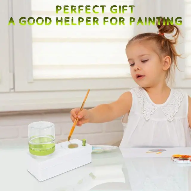 Alt view image 7 of 7 - Upgraded All in 1 Paint Brush Cleaner Tool Paint Brush Rinser Paint Water Dispenser Painting Station for Acrylic, Watercolor, Oil Christmas&Birthday Gift for KidsGive 4 Pen & Pen holder & paint tray