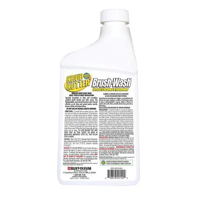 Alt view image 2 of 7 - Krud Kutter Brush-Wash Cleaner and Renewer, 32 oz, Paint Brush Cleaner for Latex and Oil Based Paint, Restores Brushes and Rollers, Removes Paint Residue and Buildup