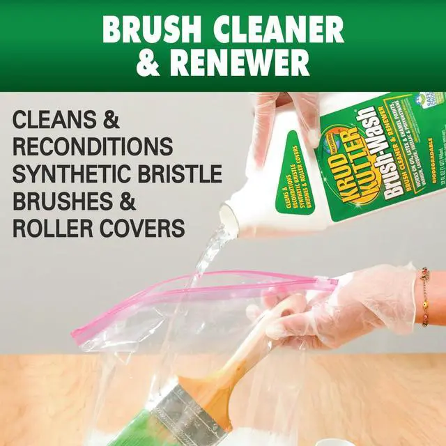 Alt view image 3 of 7 - Krud Kutter Brush-Wash Cleaner and Renewer, 32 oz, Paint Brush Cleaner for Latex and Oil Based Paint, Restores Brushes and Rollers, Removes Paint Residue and Buildup