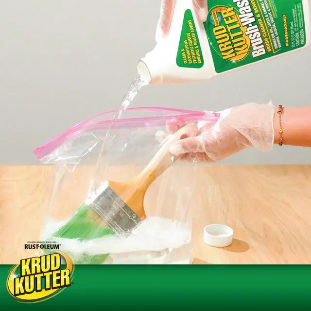 Alt view image 6 of 7 - Krud Kutter Brush-Wash Cleaner and Renewer, 32 oz, Paint Brush Cleaner for Latex and Oil Based Paint, Restores Brushes and Rollers, Removes Paint Residue and Buildup