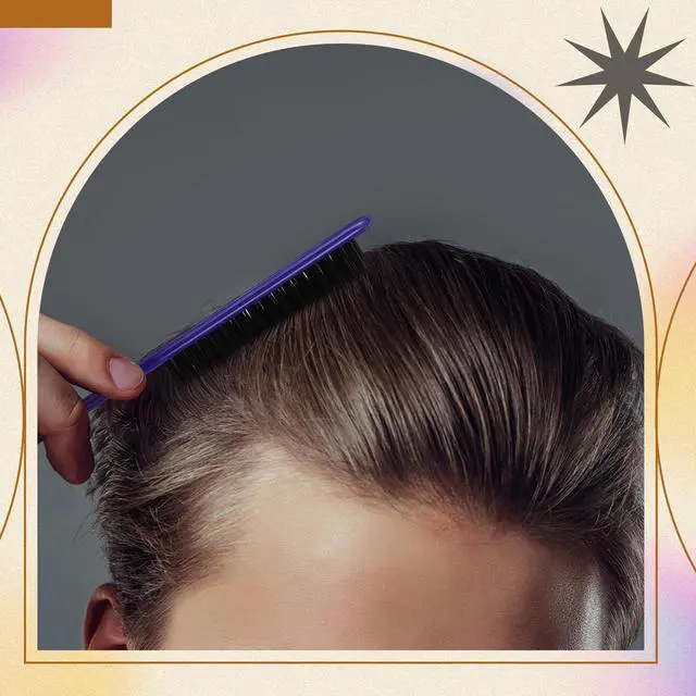 Alt view image 5 of 7 - Bristle Slick Back Hair Brush Set Smoothing Brush for Smooth Flyaways, Frizz, Sleek Ponytail, Buns and Edge Hair Control, Teasing Gel Comb Styling Accessories for Women(Purple)