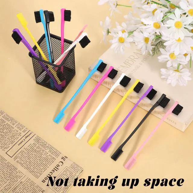 Alt view image 4 of 7 - 21Pcs Double Sided Edge Control Hair Brush, 7 Colors Hair Edge Brushes Professional Edges Control Hair Brush Comb Eyebrow Brush Smooth Comb Grooming for Women