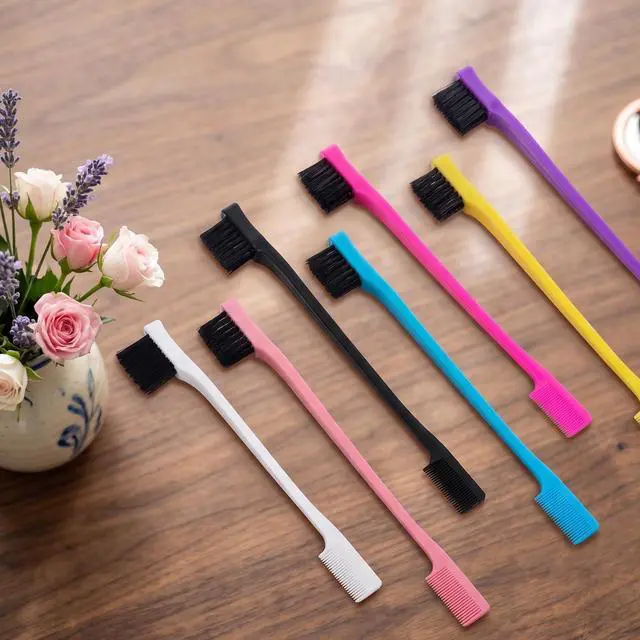 Alt view image 7 of 7 - 21Pcs Double Sided Edge Control Hair Brush, 7 Colors Hair Edge Brushes Professional Edges Control Hair Brush Comb Eyebrow Brush Smooth Comb Grooming for Women