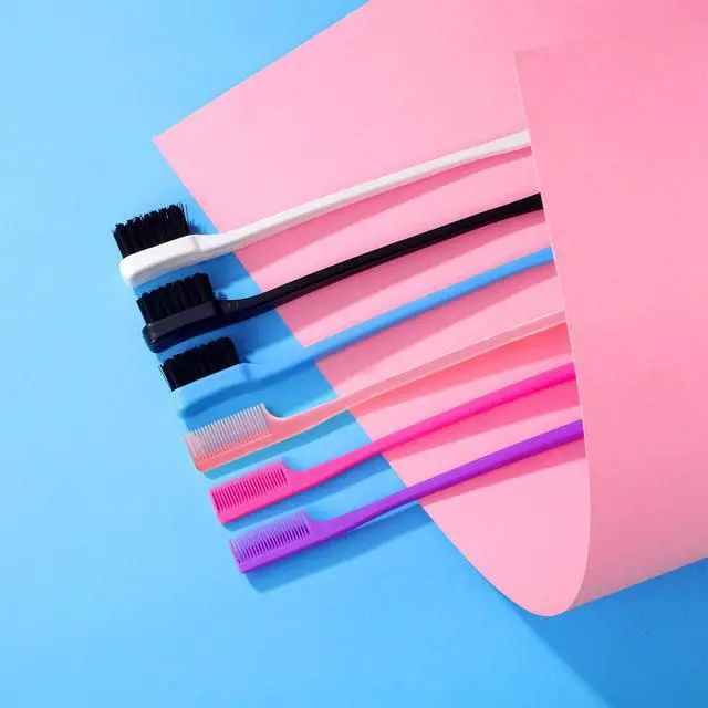 Alt view image 7 of 7 - 12 Pieces Hair Edge Brushes Double Sided Edge Hair Comb Natural Styling Eyebrow Combs, Smooth Grooming for Women (Multi Colors,Solid Style)