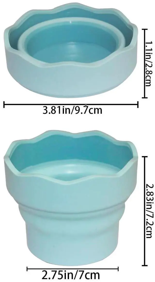 Alt view image 2 of 7 - 3 PCS Collapsible Paint Brush Washer Mini Foldable Silicone Watercolor Acrylic Oil Painting Silicone Washing Bucket Brush Holder Organizer Painting Water Cup for Watercolor Oil Painting