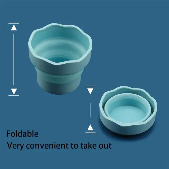 Alt view image 3 of 7 - 3 PCS Collapsible Paint Brush Washer Mini Foldable Silicone Watercolor Acrylic Oil Painting Silicone Washing Bucket Brush Holder Organizer Painting Water Cup for Watercolor Oil Painting