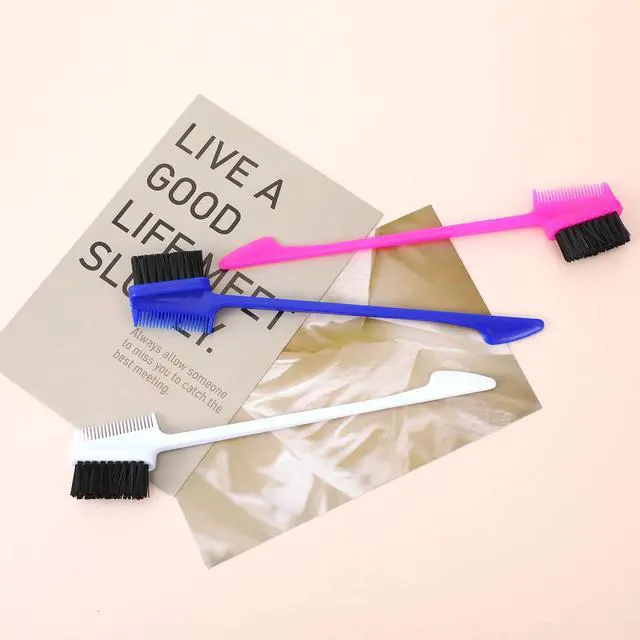 Alt view image 5 of 7 - 21pcs Double Sided Edge Control Hair Brush Comb 3 in 1 Hair Edge Brush with Soft Bristles Smooth Brushes Hairs Comb HairStyling Set Rat Tail Combs Natural Eyebrow Brushes for Women Bangs Hairline Lash