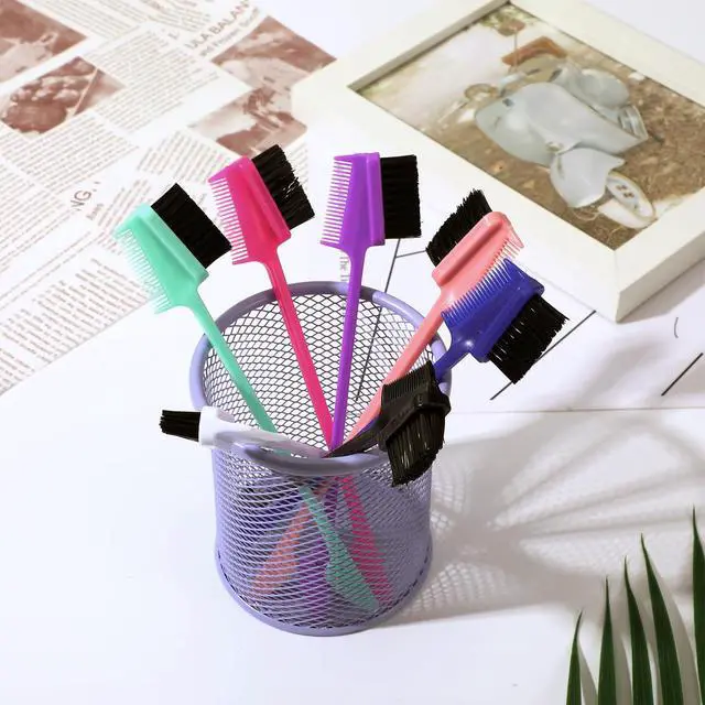 Alt view image 6 of 7 - 21pcs Double Sided Edge Control Hair Brush Comb 3 in 1 Hair Edge Brush with Soft Bristles Smooth Brushes Hairs Comb HairStyling Set Rat Tail Combs Natural Eyebrow Brushes for Women Bangs Hairline Lash