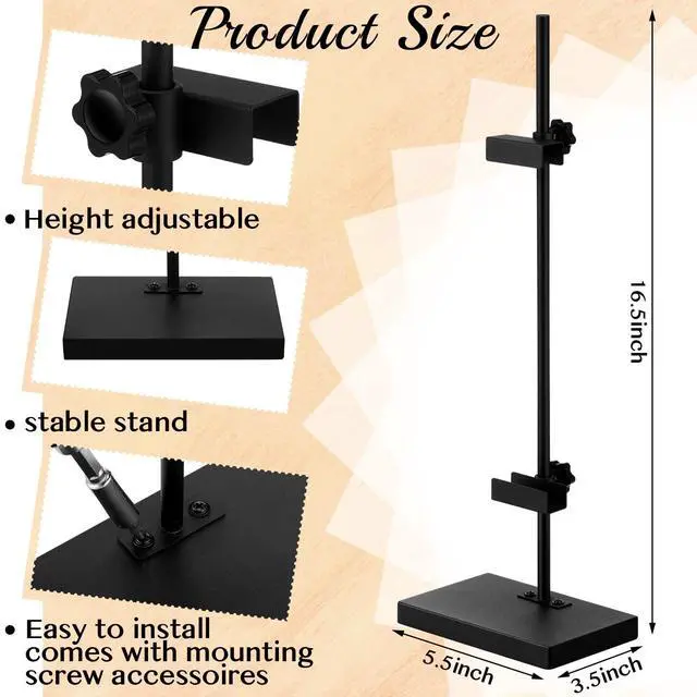Alt view image 2 of 7 - Adjustable Tabletop Easel Stand Picture Easels for Display Up to 16.5" H, Black Metal Picture Stand for Art Signs Photos, Framed Artwork Display Easel Stands for Home Events(1 Pcs)