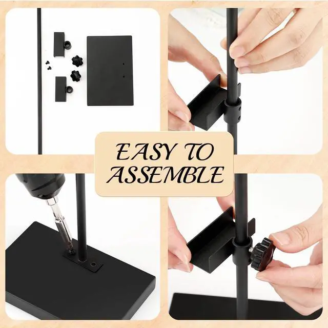 Alt view image 3 of 7 - Adjustable Tabletop Easel Stand Picture Easels for Display Up to 16.5" H, Black Metal Picture Stand for Art Signs Photos, Framed Artwork Display Easel Stands for Home Events(1 Pcs)