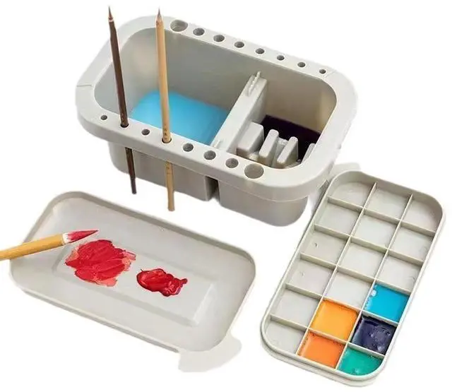 Main image of Multi-Function Paint Brush Cleaner Paint Brush Washer Holder and rganizers with Palette for Acrylic, Watercolor, and Water-Based Paints Oil Painting Hold Artist Brushes