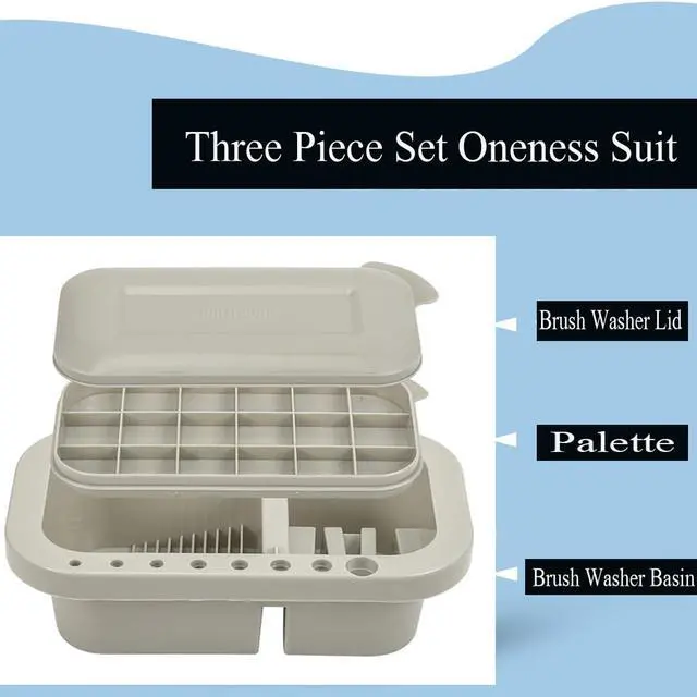 Alt view image 3 of 6 - Multi-Function Paint Brush Cleaner Paint Brush Washer Holder and rganizers with Palette for Acrylic, Watercolor, and Water-Based Paints Oil Painting Hold Artist Brushes