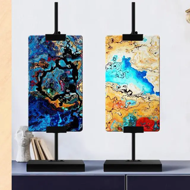 Alt view image 6 of 7 - Adjustable Tabletop Easel Stand Picture Easels for Display Up to 16.5" H, Black Metal Picture Stand for Art Signs Photos, Framed Artwork Display Easel Stands for Home Events(1 Pcs)