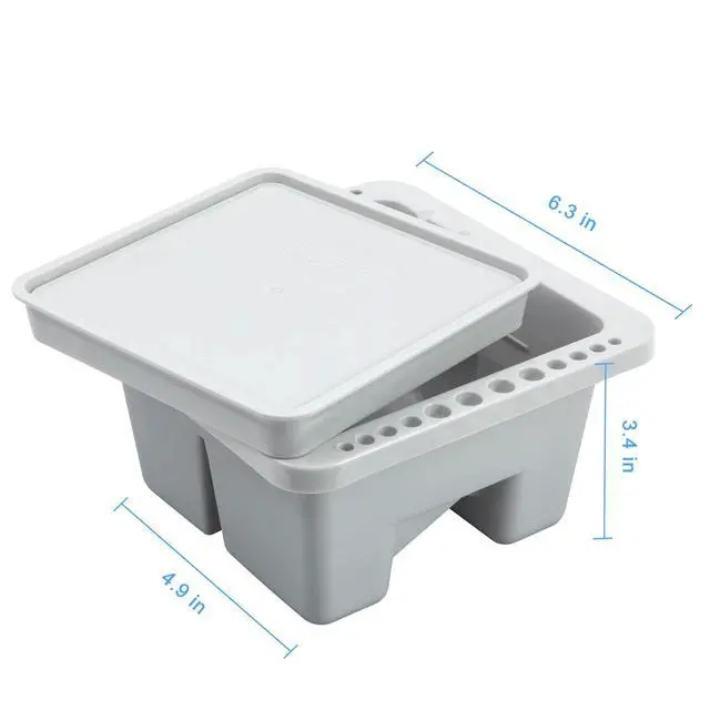 Alt view image 7 of 7 - Paint Brush Cleaner, Paint Brush Holder and Organizers for Acrylic, Watercolor, and Water-Based Paints (Grey)