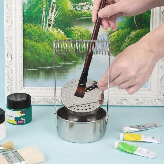 Alt view image 5 of 6 - Portable Artist Brush Washer, Paint Brush Cleaner with Wash Tank & Removable Screen