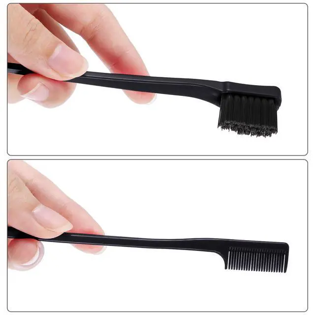 Alt view image 5 of 7 - 10 Double Sided Edge Control Hair Edge Brush and Comb Combo Pack, Smooth Grooming for Women and Girls(Rose and Black)