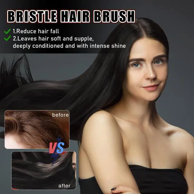 Alt view image 2 of 7 - 5 Pcs Slick Back Hair Brush Set, Bristle Hair Brush Edge Control Brush Teasing Comb, Wax Stick for Hair & Wig Flyaways, For Smooth Hair Parting Smooth Flyaways