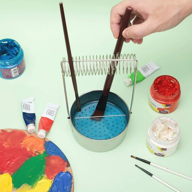 Alt view image 6 of 6 - Portable Artist Brush Washer, Paint Brush Cleaner with Wash Tank & Removable Screen