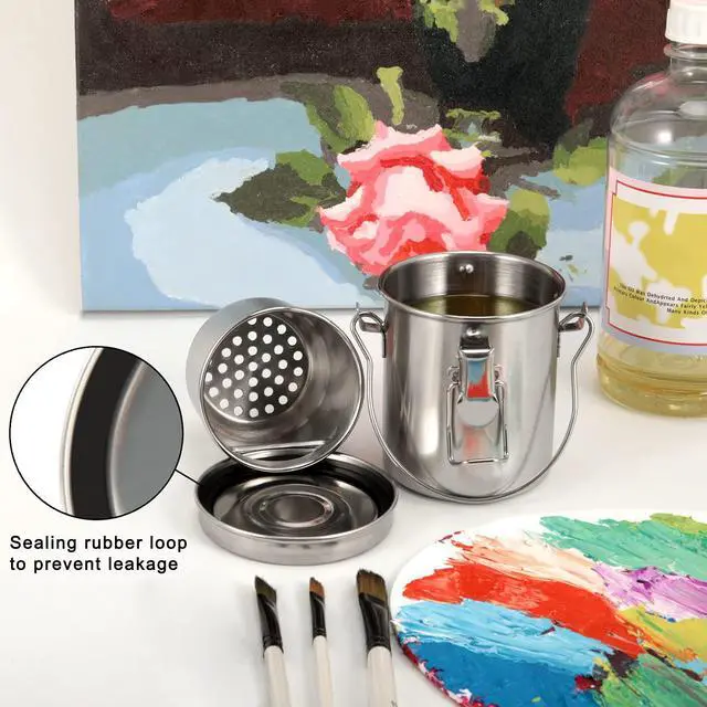 Alt view image 3 of 6 - Paint Brush Cleaner, Stainless Steel Brush Holder for Painting, 10oz