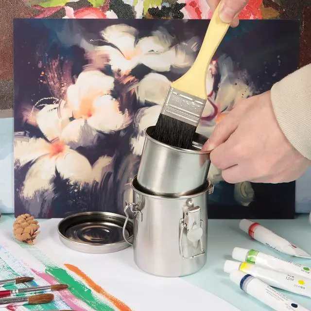 Alt view image 5 of 6 - Paint Brush Cleaner, Stainless Steel Brush Holder for Painting, 10oz