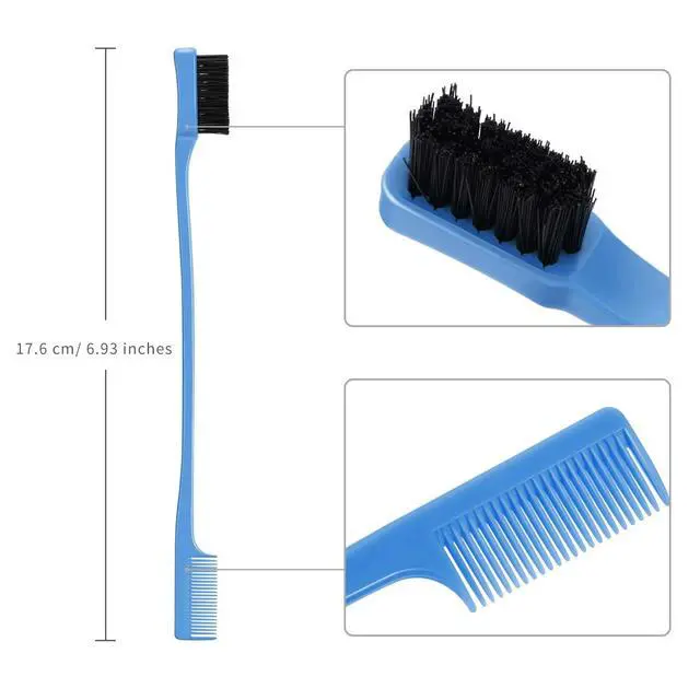 Alt view image 2 of 7 - 14 Pcs Hair Edge Brush Bulk Double Sided Edge Control Eyebrow Brush Black Hair Comb Smooth Grooming for Women, 7 Colors