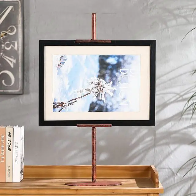 Alt view image 3 of 7 - Adjustable Easel Stands for Display, Tabletop Easel Stand for Picture Frames up to 28", Antique Heavy Duty Sign Stand for Art Paintings Photos, Picture Easel with Base for Home Office Galleries