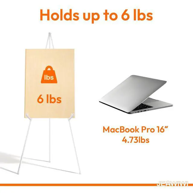 Alt view image 3 of 7 - 1PCS White Easel Stand for Wedding Sign Stand, 66 Inches Lightweight Adjustable Art Poster Board Stand for Display Wedding Welcome Sign, Metal Easel Stand for Painting with Portable Bag