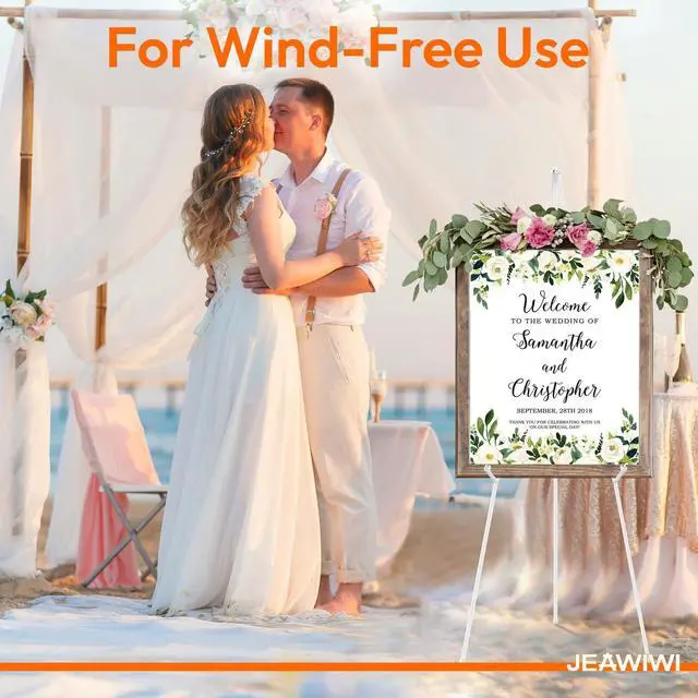 Alt view image 6 of 7 - 1PCS White Easel Stand for Wedding Sign Stand, 66 Inches Lightweight Adjustable Art Poster Board Stand for Display Wedding Welcome Sign, Metal Easel Stand for Painting with Portable Bag
