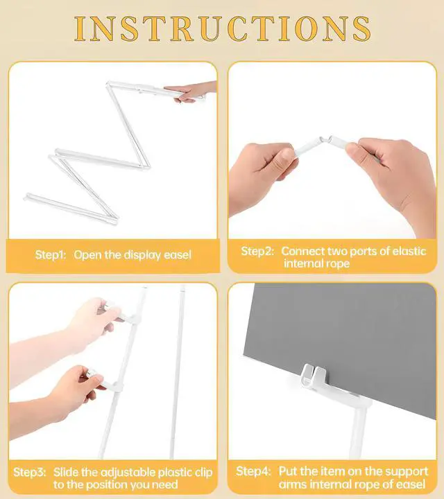 Alt view image 4 of 7 - Display Easel Stand for Sign, Lightweight Tripod with Bag, Portable Adjustable Artist Easels for Outdoor Painting Posters/Canvas/Wedding, 1PC White