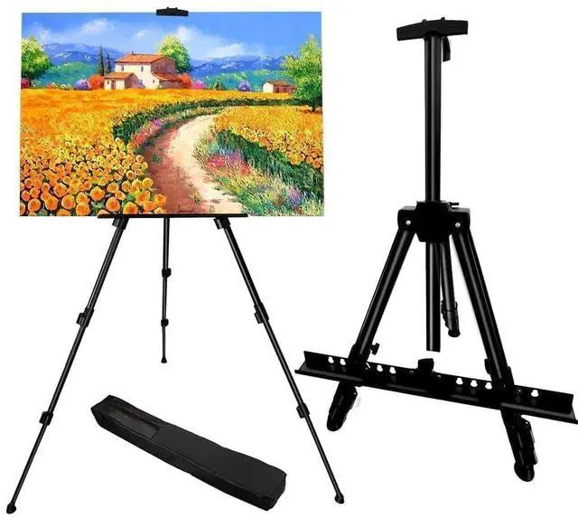 Main image of Easel Stand for Sign and Painting: Art Portable Adjustable Metal Tripod Easels for Display Height from 17 to 66 Inch -Canvas Stand for Table-Top/Floor Paint - Gifts for Teens Art Supplies