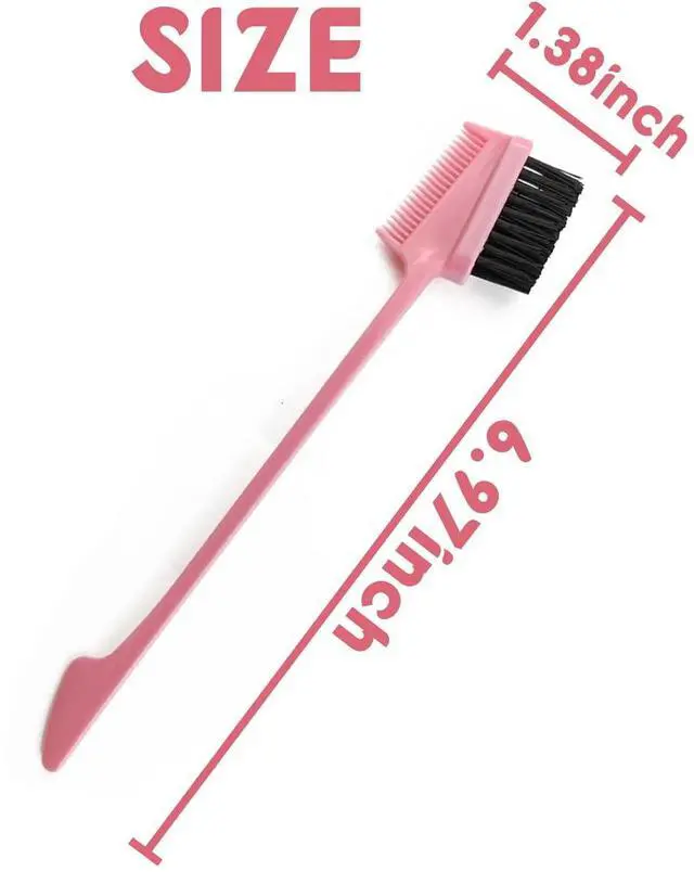 Alt view image 2 of 5 - 28PCS 3 in 1 Hair Edge Brush Double Sided Hair Comb Pack Smooth Brush Comb Grooming, 7 Colors