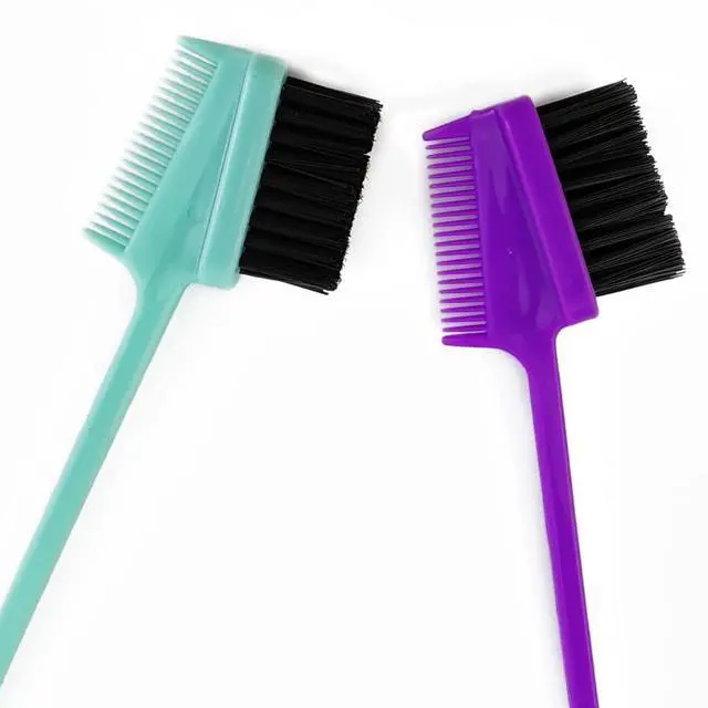 Alt view image 3 of 5 - 28PCS 3 in 1 Hair Edge Brush Double Sided Hair Comb Pack Smooth Brush Comb Grooming, 7 Colors