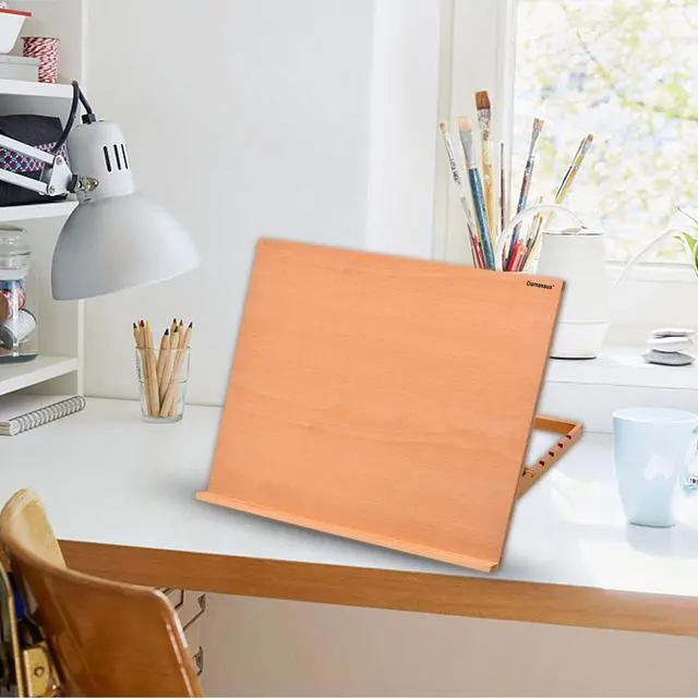 Alt view image 3 of 7 - A3 Extra Large Adjustable Tabletop Painting Easel, 16.5 inch by 12.6 inch, Drawing and Sketching Board, Book Holder, Book Stands, Tilt Height Adjustable, Portable Easel Stand