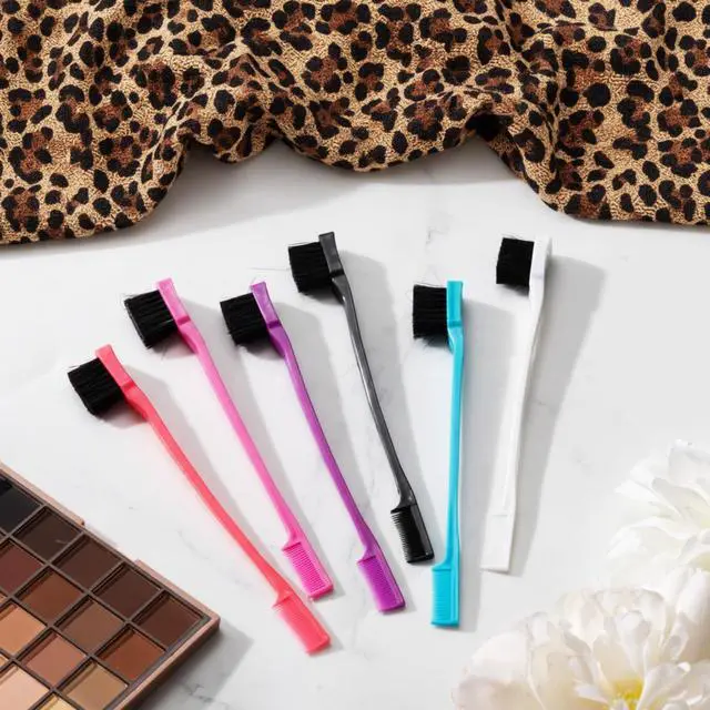 Alt view image 6 of 7 - 24 Pieces Hair Edge Brushes Double Sided Edge Hair Comb Natural Styling Eyebrow Combs, Smooth Grooming for Women, 6 Random Colors