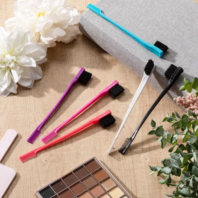 Alt view image 7 of 7 - 24 Pieces Hair Edge Brushes Double Sided Edge Hair Comb Natural Styling Eyebrow Combs, Smooth Grooming for Women, 6 Random Colors