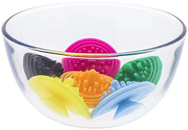 Alt view image 7 of 7 - Paint Brush Cleaner (3-Pack, Multicolor) Reusable Silicone Insert with Suction & Nubs for Cleaning Acrylic, Oil & Watercolor Brushes Fits Cups for Classroom, Studio & Home Use