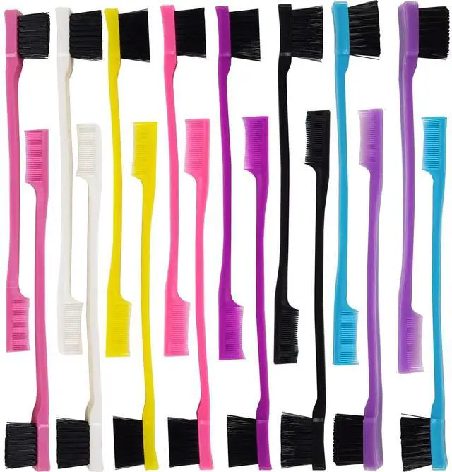 Main image of 24PCS Hair Edge Brush, Double Sided Edge Control Hair Comb Eyebrow Brush Smooth Comb Grooming (8Colors)
