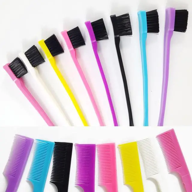 Alt view image 4 of 5 - 24PCS Hair Edge Brush, Double Sided Edge Control Hair Comb Eyebrow Brush Smooth Comb Grooming (8Colors)