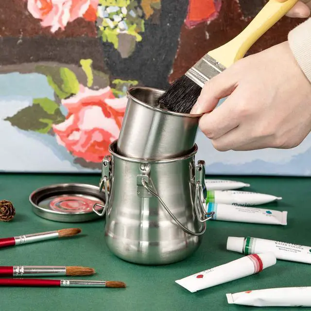 Alt view image 5 of 7 - Paint Brush Cleaner, Airtight Stainless Steel Brush Holder for Painting, 13.5oz/Medium