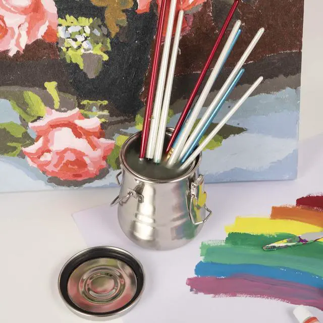 Alt view image 6 of 7 - Paint Brush Cleaner, Airtight Stainless Steel Brush Holder for Painting, 13.5oz/Medium
