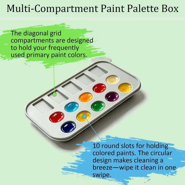 Alt view image 6 of 7 - Paint Brush Cleaner - Paint Brush Holder with Palette and Handle, Paint Brush Holder & Organizer, Rinser & Storage for Acrylic, Watercolor & Water-Based Paints, Art Supply Washer with Trays
