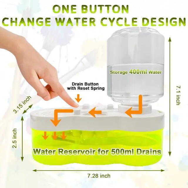 Alt view image 2 of 7 - 2025 Multifunctional Paint Brush Cleaner Brush rinse cup: Acrylic Paint brush cleaner tool Paint water cup Paint Water Dispenser Paint Brush Washer paint brushes for kids paint station art supplies