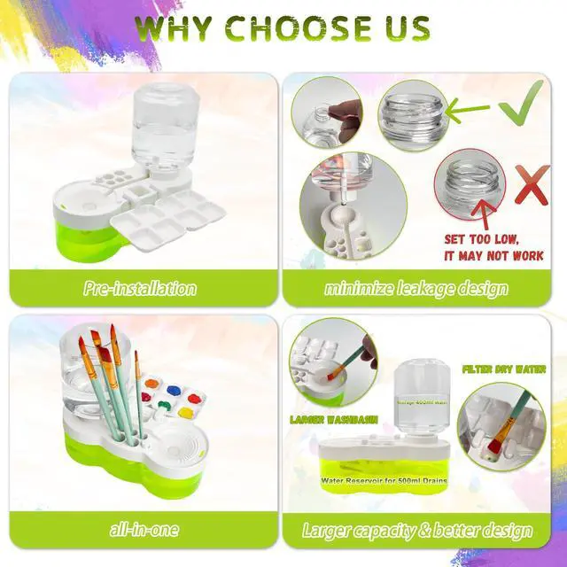 Alt view image 3 of 7 - 2025 Multifunctional Paint Brush Cleaner Brush rinse cup: Acrylic Paint brush cleaner tool Paint water cup Paint Water Dispenser Paint Brush Washer paint brushes for kids paint station art supplies