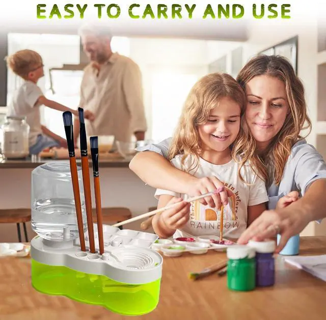 Alt view image 6 of 7 - 2025 Multifunctional Paint Brush Cleaner Brush rinse cup: Acrylic Paint brush cleaner tool Paint water cup Paint Water Dispenser Paint Brush Washer paint brushes for kids paint station art supplies