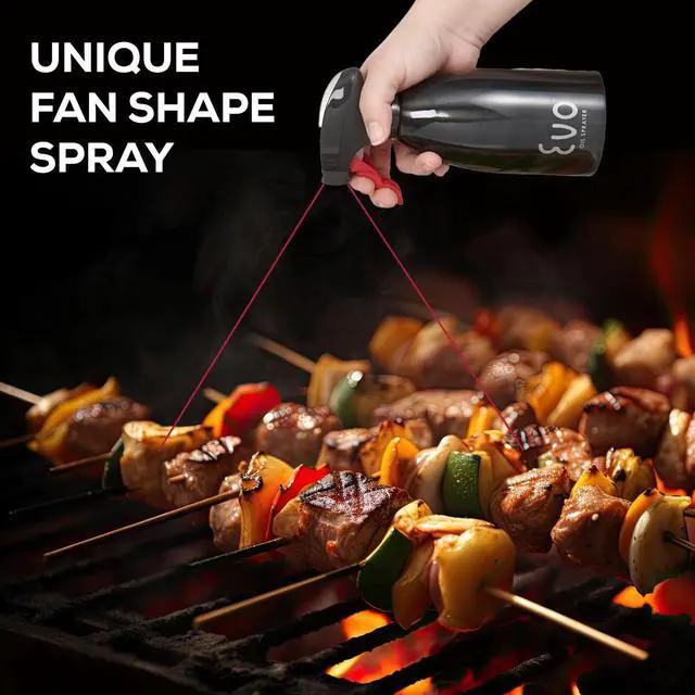 Alt view image 4 of 7 - 18/8 Stainless Steel, Non-Aerosol for Olive, Cooking Oils, and Vinegars, Black, 16-Ounce Capacity