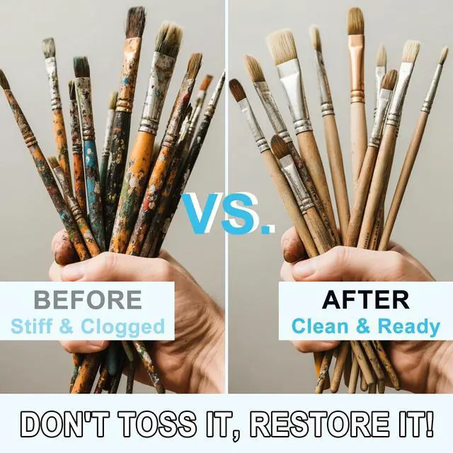 Alt view image 4 of 6 - Brush Cleaner, 32 fl oz Paint Brush Cleaner for Acrylic & Water-Based Paints, Gentle Cleaning Solution for Paintbrushes, Airbrushes, and Art Tools
