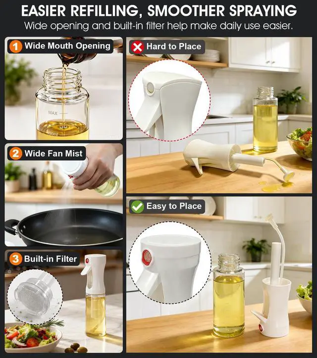 Alt view image 6 of 7 - Oil Sprayer for Cooking, Olive Oil Sprayer, Approx. 1g Per Press (1)