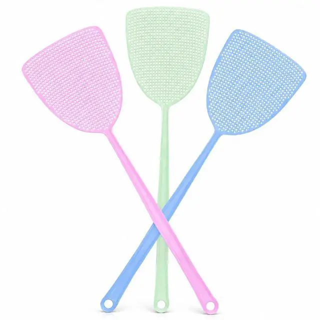 Main image of Fly Swatter 3 Pack, 17.5-Inch Long Handle, Assorted Colors