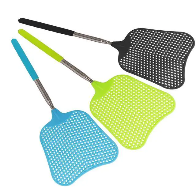 Alt view image 7 of 7 - 3 Pack Telescopic Fly Swatter, Plastic Fly Swatter Heavy Duty Set, Manual Flyswatter with Stainless Steel Telescopic Handle for Indoors/Classroom/Office (Style1)