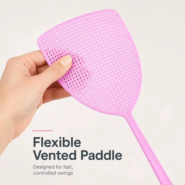 Alt view image 3 of 7 - Fly Swatter 3 Pack, 17.5-Inch Long Handle, Assorted Colors